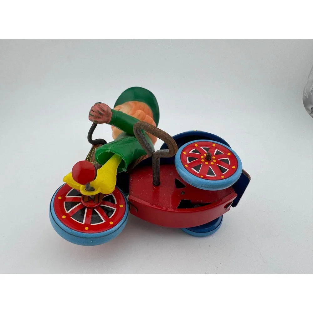 Vintage Louis Marx Tin Wind Up Toy Cowboy‎ Girl Riding Tricycle Made in Japan